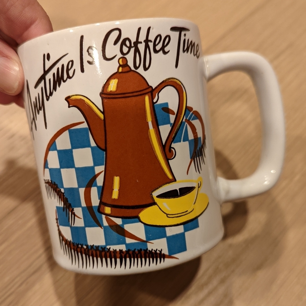 Vintage Made In Japan Brown and White Coffee Mug